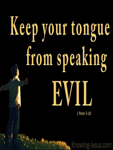 1 Peter 3:10 Keep From Speaking Evil (black)